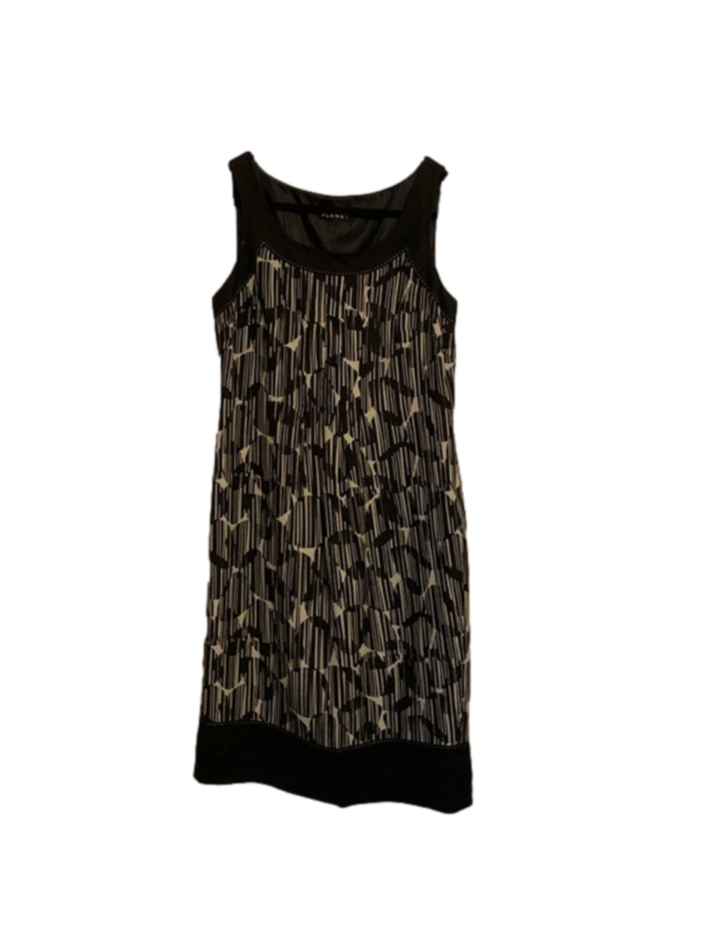 Planet Black and tan patterned tank style dress size 8